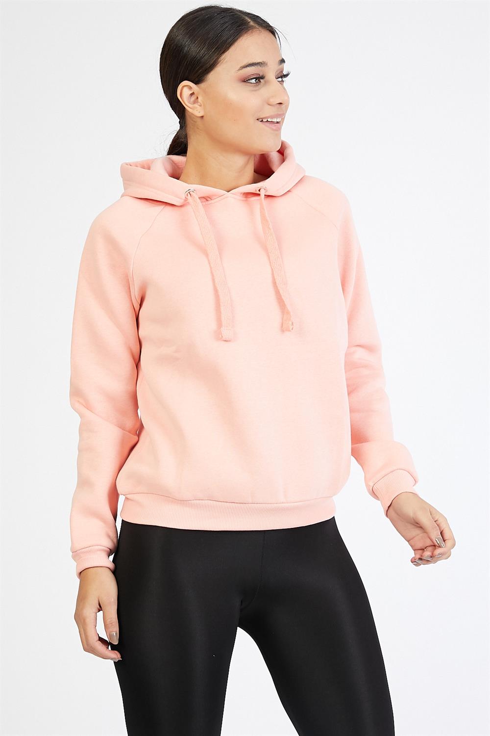 Kapüşonlu Pudra Sweatshirt