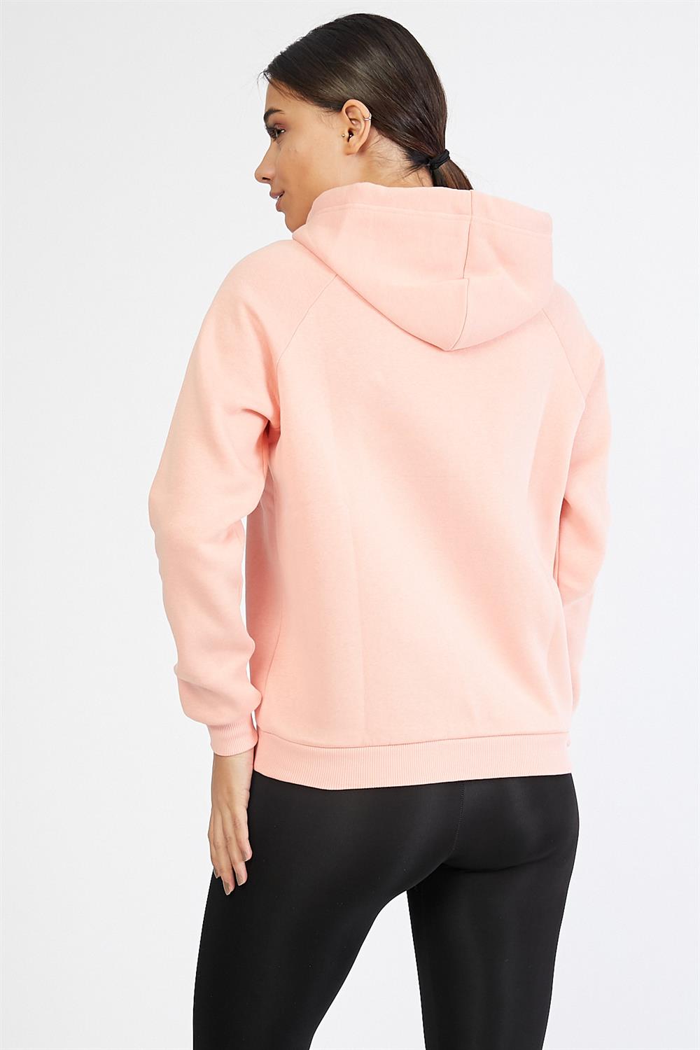 Kapüşonlu Pudra Sweatshirt