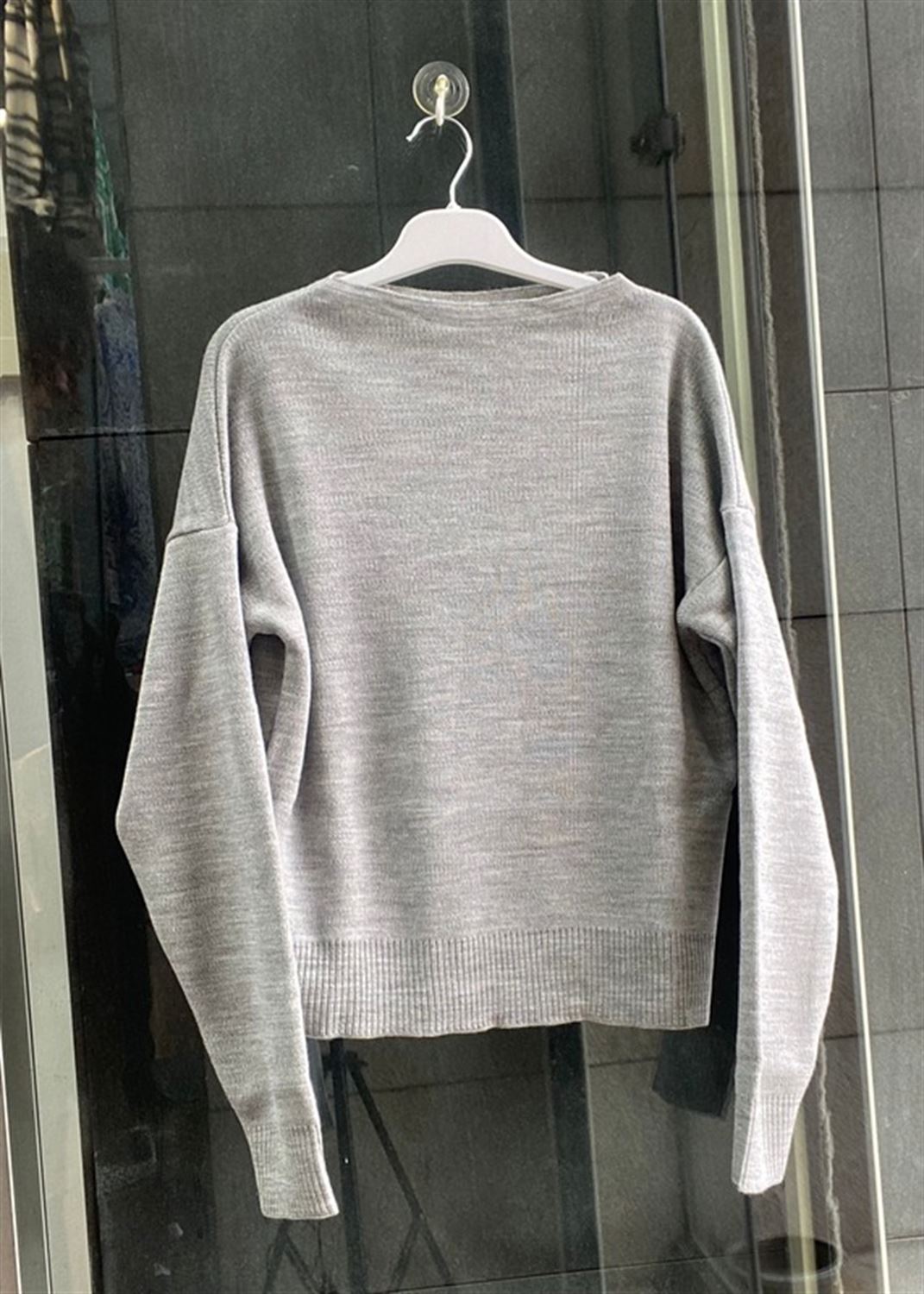 Bisiklet Yaka Basic Triko Kazak Sweatshirt