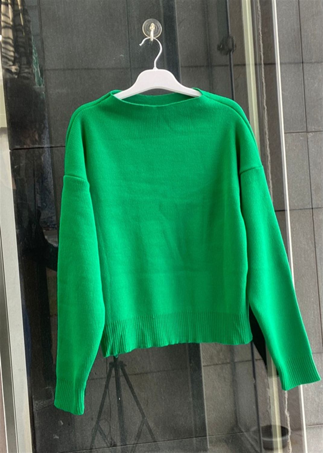 Bisiklet Yaka Basic Triko Kazak Sweatshirt